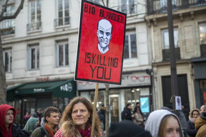 Paris demo against pension reform.