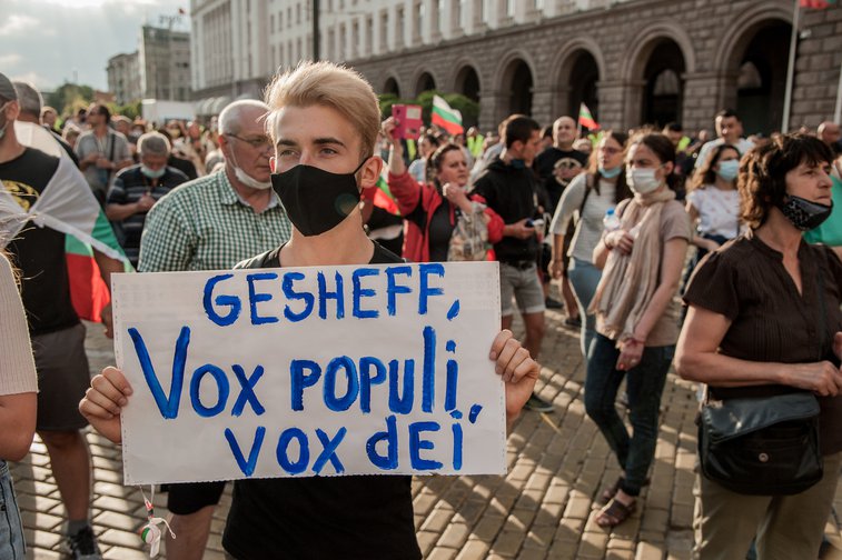 Anti-government protests in Sofia, Bulgaria, July 14, 2020.